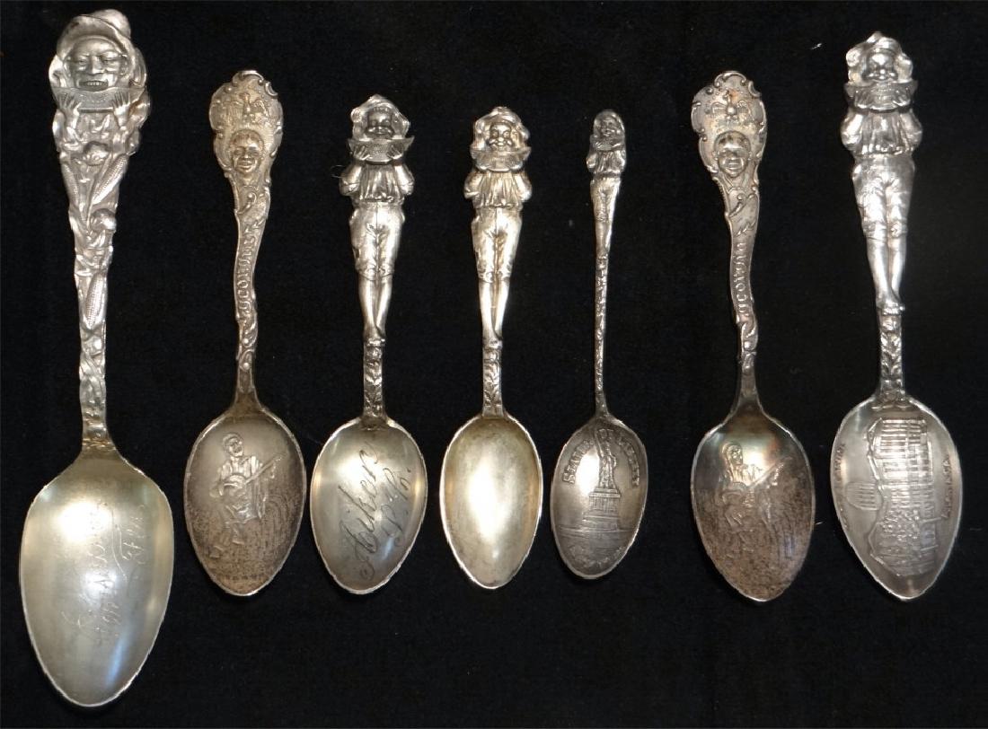 STERLING SILVER SOUVENIR SPOONS & 2 TOKENS (1 of 5)
