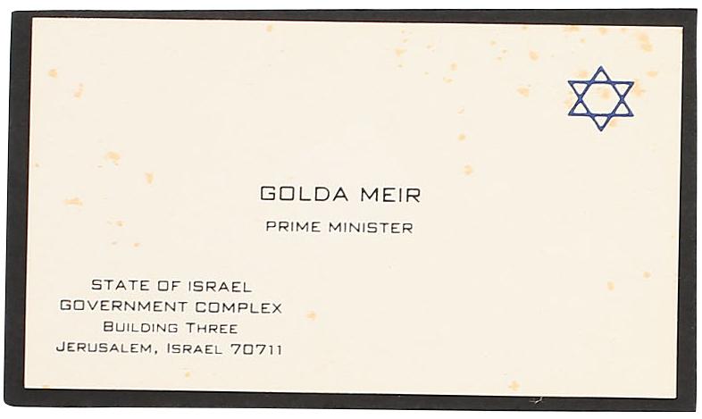 GOLDA MEIR PRIME MINISTER (ISRAEL) (1 of 1)