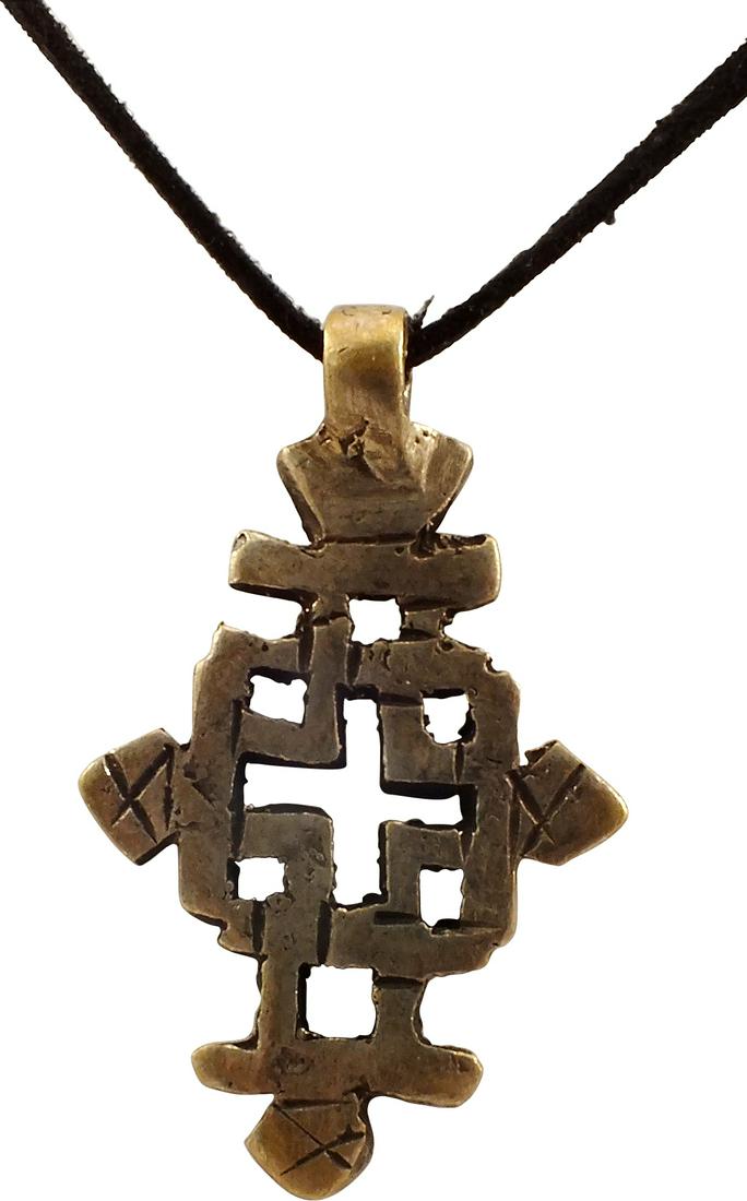 COPTIC SILVER CROSS, ETHIOPIA, 19TH CENTURY (1 of 2)