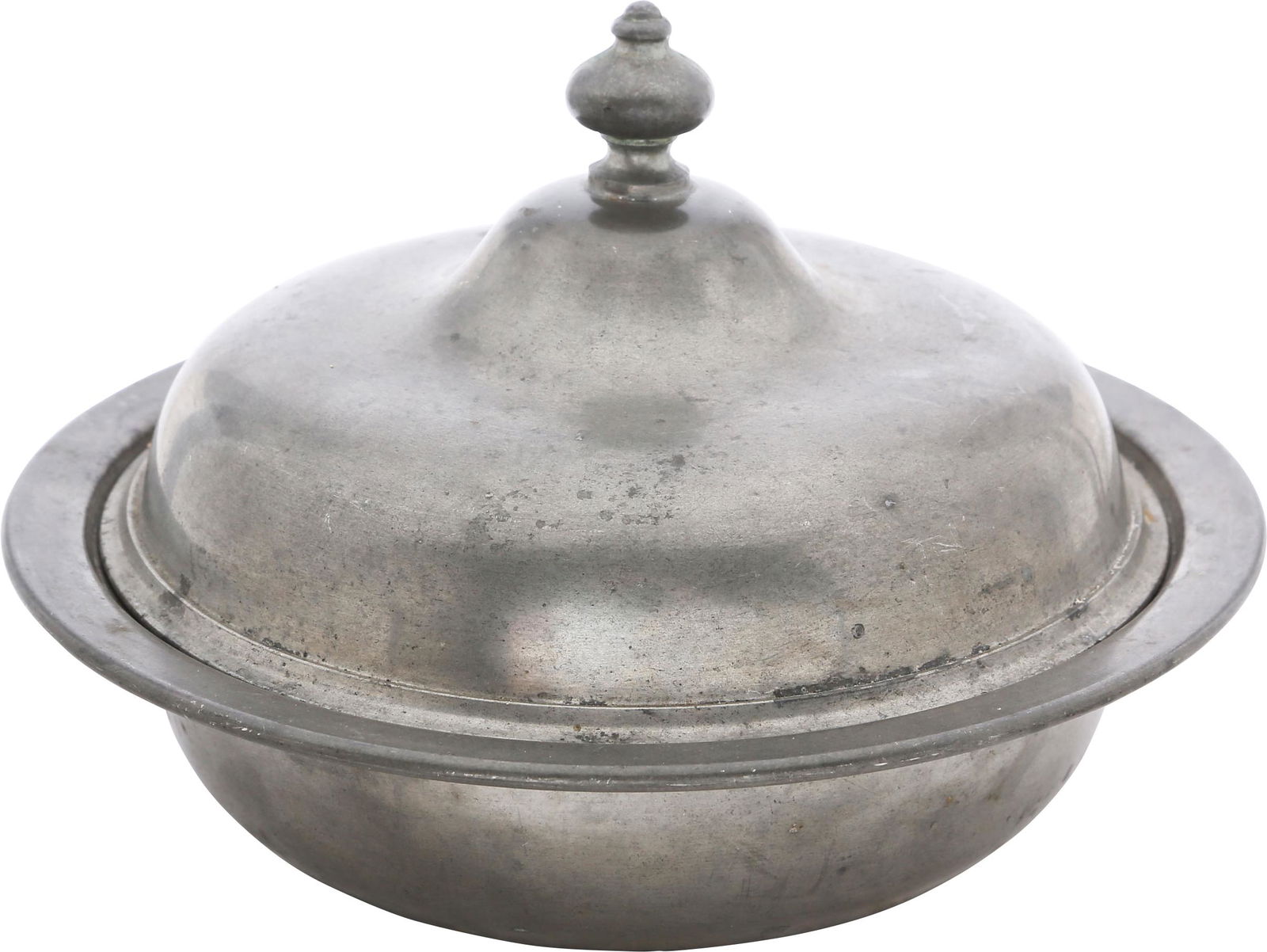 COLONIAL PEWTER COVERED SERVING DISH (1 of 3)