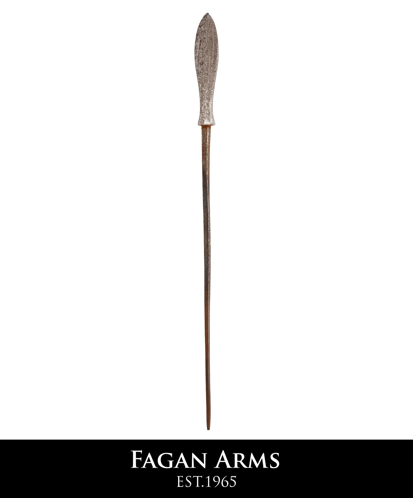 JAPANESE ARMOR PIERCING ARROWHEAD: Edo period. Large example of willow leaf (yanagiha) form. 9"? length with 2 ½"? point of layered pattern-welded steel as found on sword blades. Displaying distinctive laminar and crystal patter