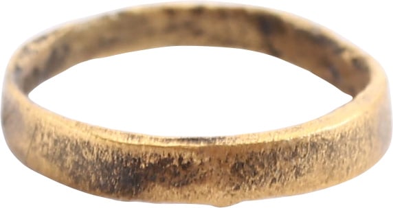 ANCIENT VIKING BEARD RING C.850-1050 AD: Circular, 2.1mm thick, with slightly rounded face. 12.1mm outside, 10.6mm inside. The use of beard rings by Vikings is well documented though very few genuine examples survive. Professionally refurbis