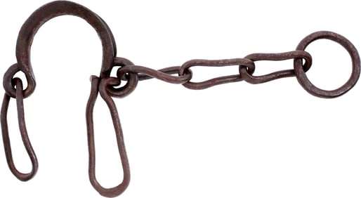 HEAVY FORGED IRON SLAVE LEG SHACKLE PRE CIVIL WAR