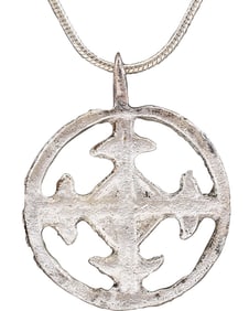 ANCIENT EUROPEAN CRUSADER'S CROSS NECKLACE 1096-1291 AD.