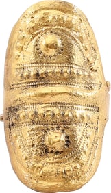 SUPERB VIKING SHIELD RING C. 9TH-10TH CENTURY, SIZE 11