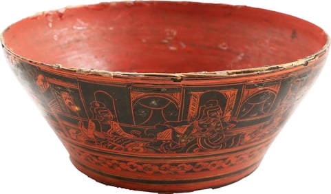 BURMESE LACQUERWORK BOWL