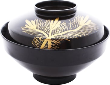 JAPANESE LACQUERED COVERED BOWL