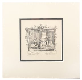 ORIGINAL WILLIAM HOGARTH: Theater Royal, 1757