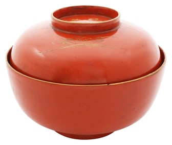 JAPANESE LACQUER BOWL, OWAN, MEIJI PERIOD C.1900