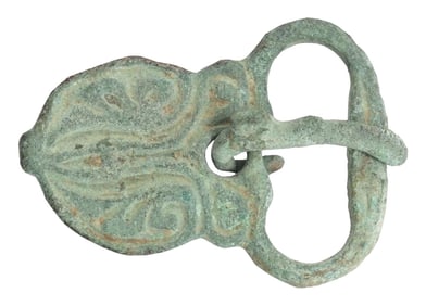 RARE AND IMPORTANT SAXON BELT BUCKLE, 7TH CENTURY AD