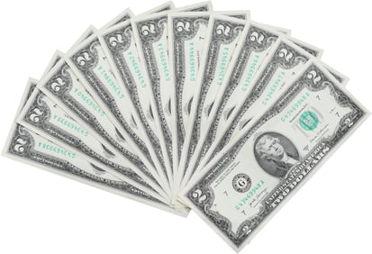 11 CONSECUTIVELY NUMBERED $2 BILLS