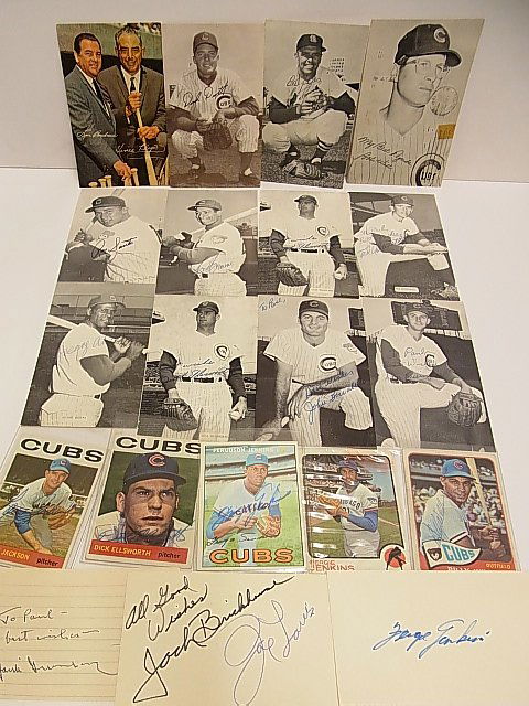 Chicago Cubs MLB Baseball 1960s 20+ Autograph Lot (1 of 10)
