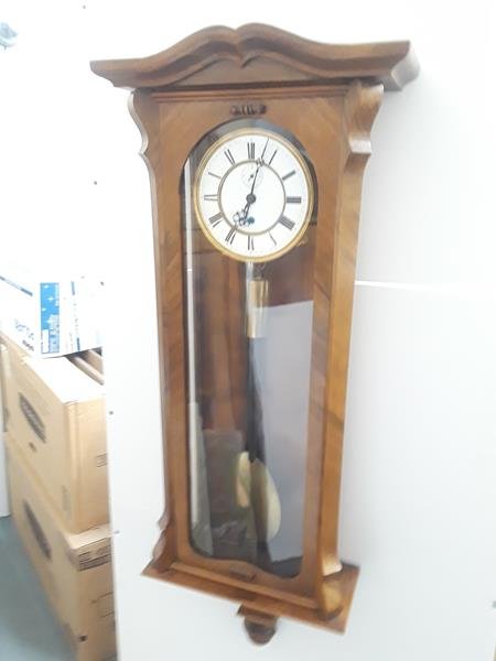 Continental Wood Beautiful Wall Clock Porcelain Dial (1 of 11)