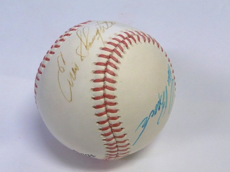 Signed Baseball Enos Slaughter Stan Musial Lou Brock (1 of 6)