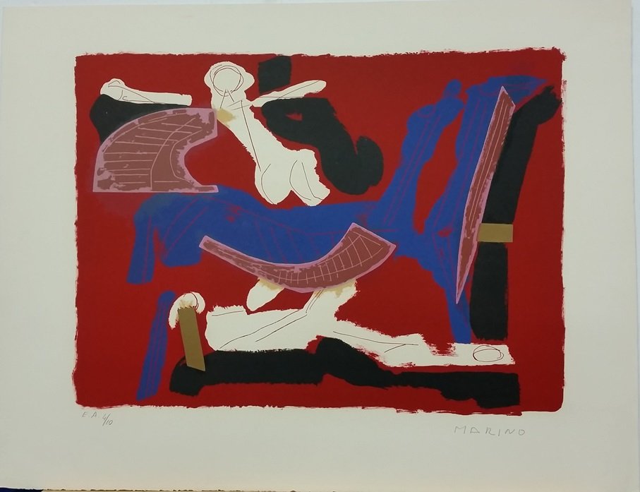 Mid Century Marino Marini Abstract Color Lithograph EA (1 of 5)