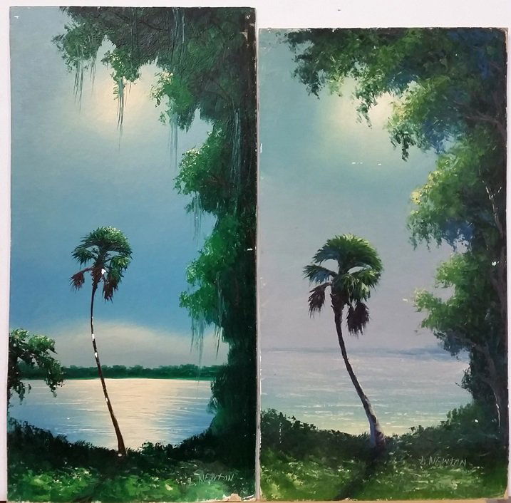 Florida Highwaymen Lemuel Newton Painting Pair (1 of 12)