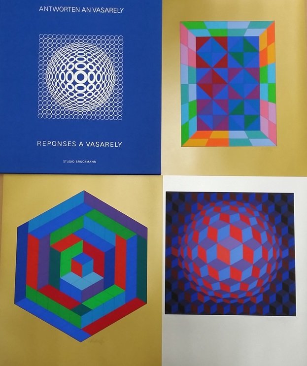 Victor Vasarely Pencil Signed Color Lithograph Folio (1 of 7)
