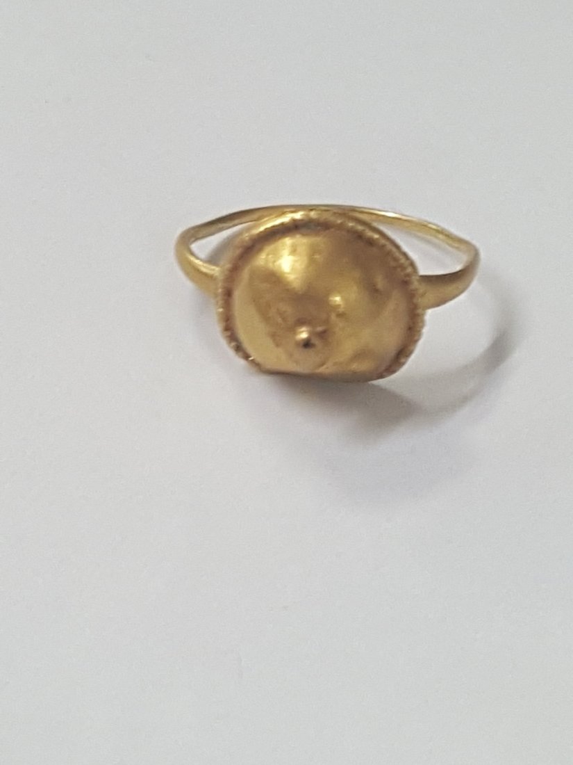 Gold Greek Antique Childs Dome Ring with Original Recei: Gold Greek Antique Childs Dome Ring with Original Receipt Size 2.This piece comes to us from the Greenberg estate, an 85 year old retiree from New York with an amazing collection of Judaica, antiquiti