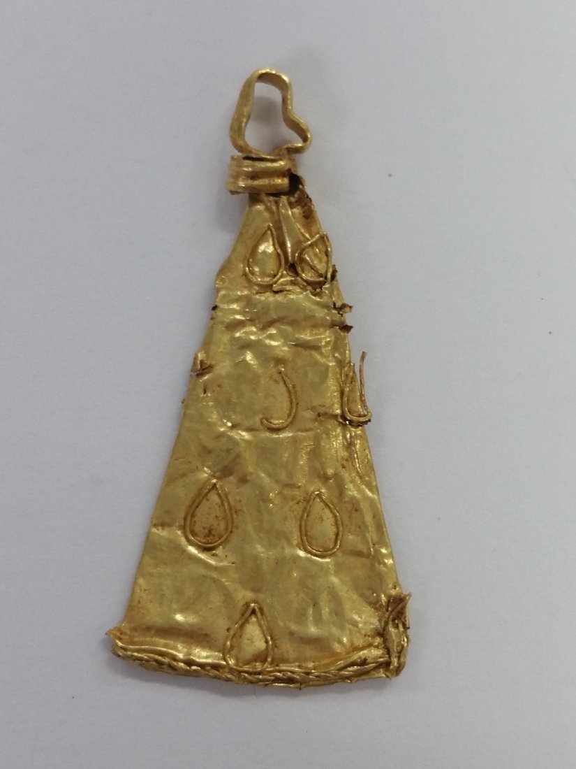 Ancient Roman Gold Earring Conical Shaped Pendant with (1 of 6)