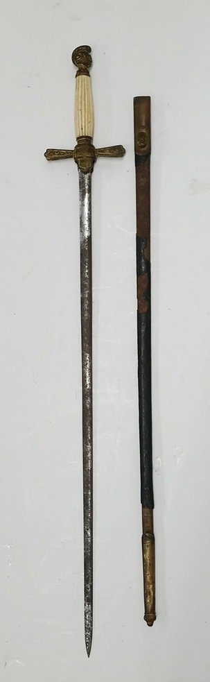 Antique 19c Fraternal Ceremonial Militia Sword Scabbard (1 of 6)