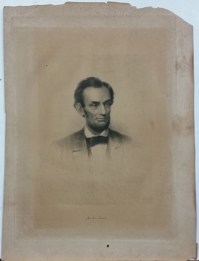 Antique Abraham Lincoln Engraving Halpin F.B. Carpenter (1 of 9)