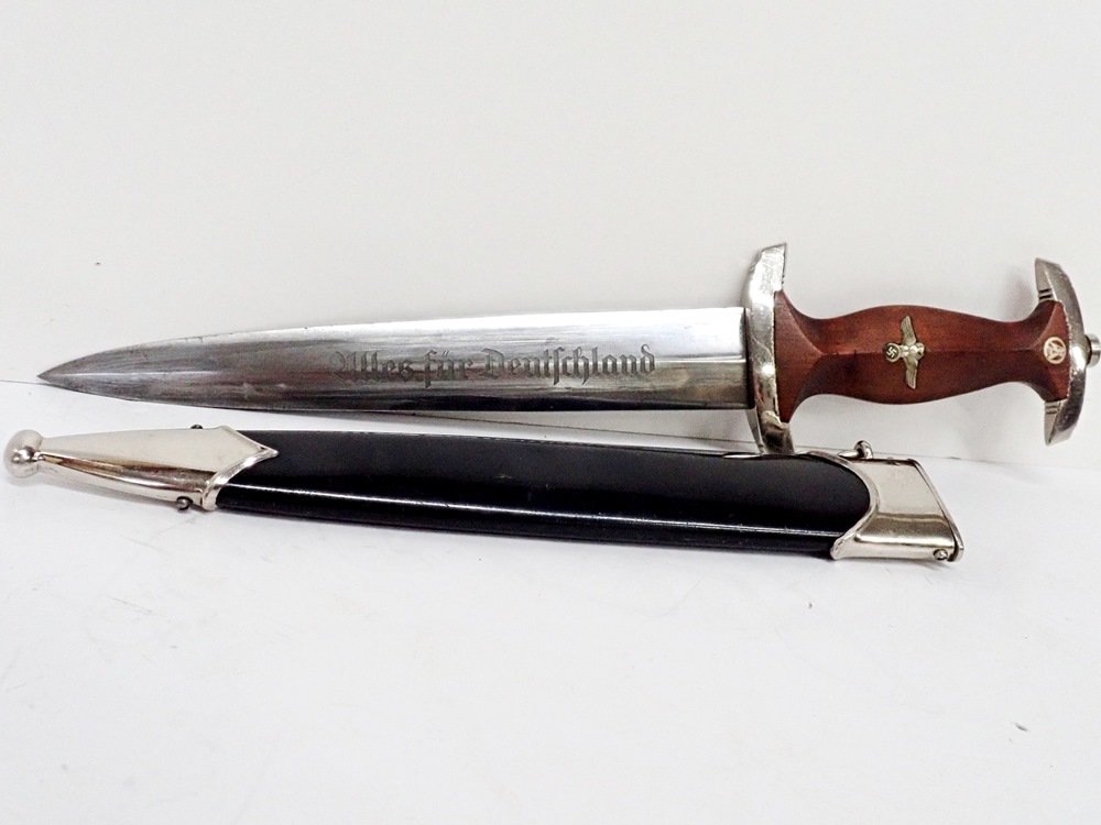 WWII 1930s German Elkhorn SA Dagger w Scabbard RZM M7/6 (1 of 10)