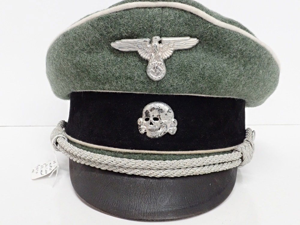 WWII German SS Officers Visor Hat Cap (1 of 6)
