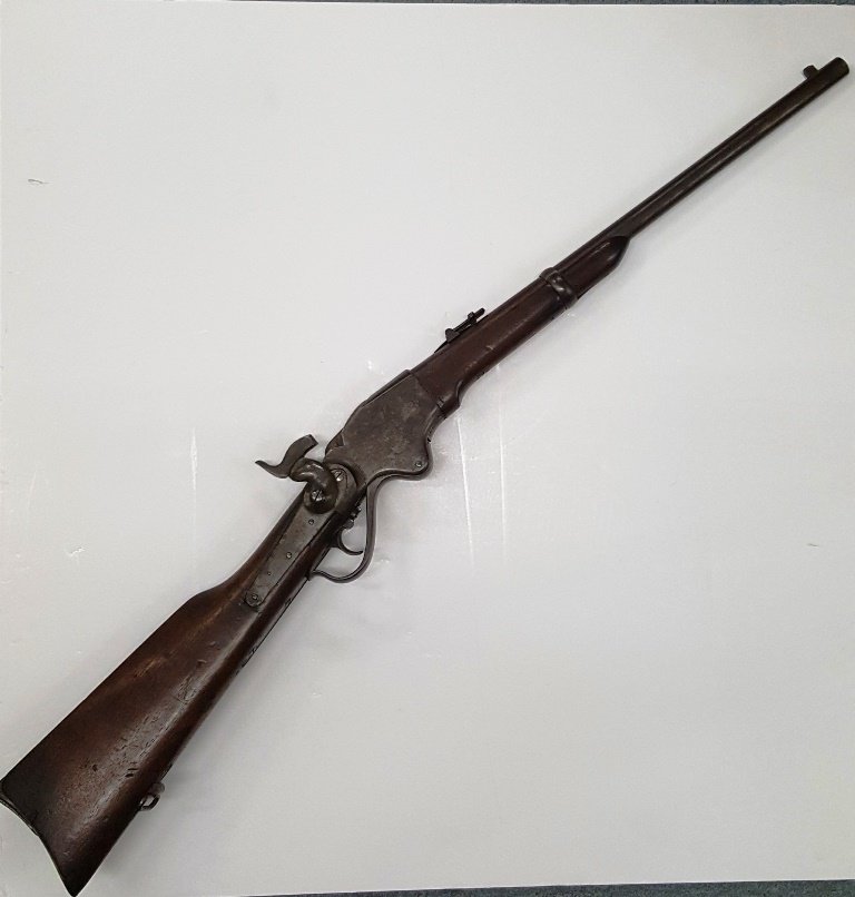 Civil War Spencer Repeating Carbine Cavalry Model 1865: Civil War Spencer Repeating Carbine Cavalry Model 1865 US Burnside Rifle CoDescription:Civil War Spencer Repeating Carbine Cavalry Model 1865 US Burnside Rifle Co. Engraved GC on walnut stock. Stamped