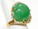 20ct Apple Green Jadeite14k Gold Fine Diamond MCM Ring - 3