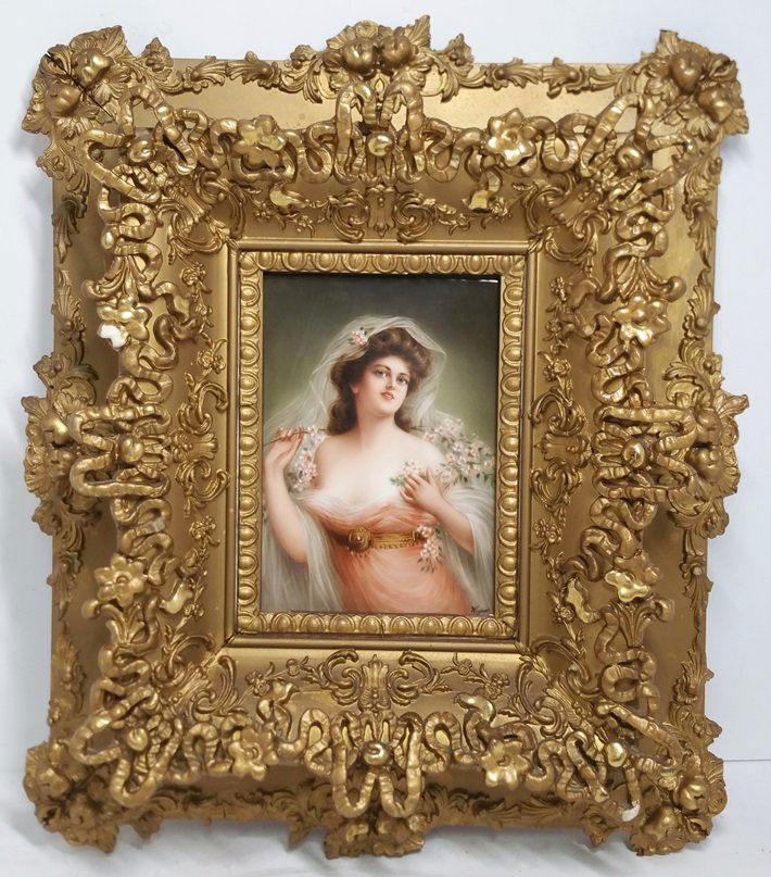 Antique Lady Portrait Wagner KPM Porcelain (1 of 8)