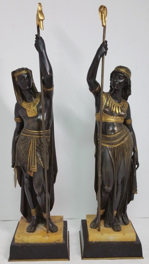 Antique Egyptian Man Woman Anubis Cobra Bronze Statues - Apr 04, 2020 ...