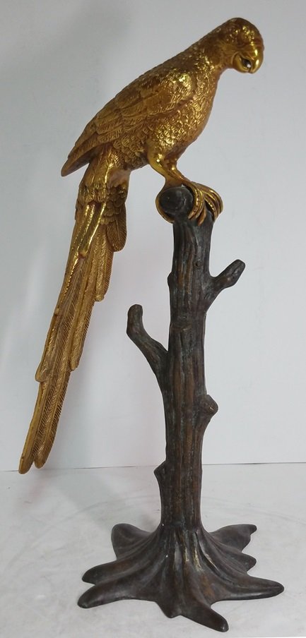 Parrot Bronze Gilt Maitland Smith Figural Bird Branch (1 of 6)