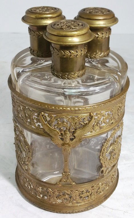 Antique Triple Decanter Semi Tantalus Jumbo Cruet (1 of 8)