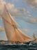 Lg Bob Sanders Yacht Race Sailboat Seascape Painting - 3