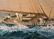 Lg Bob Sanders Yacht Race Sailboat Seascape Painting - 4