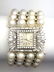 Vintage Retro Deco Omega Watch Set In Platinum Case wit