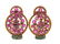 18k Gold Natural Ruby Emerald Diamond Pin Earring Set - 8