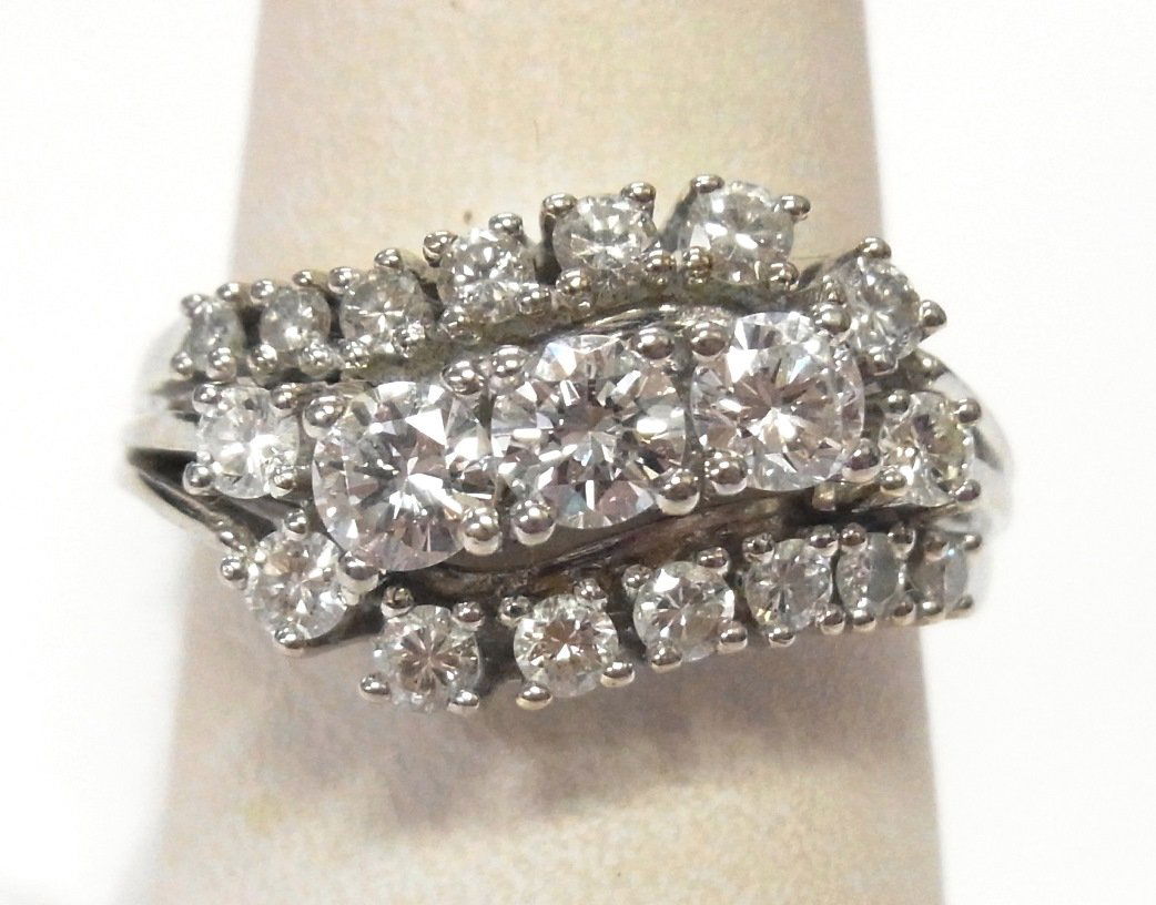 1.80ctw Fine Natural Diamond 14k White Gold 1950s Ring (1 of 9)