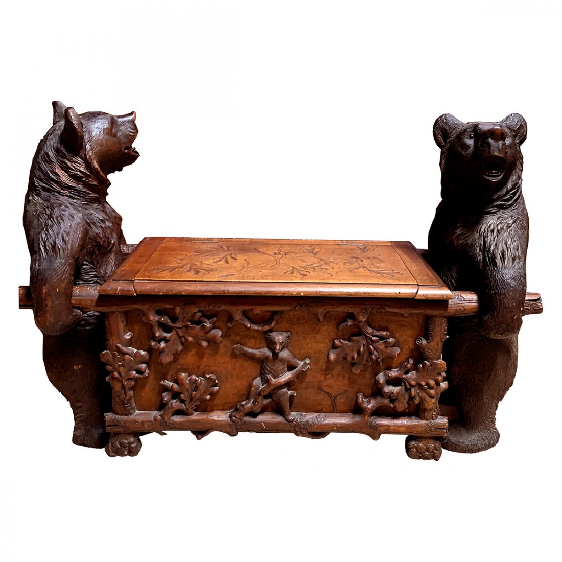 Outstanding Bavarian Hand Carved Black Forest Bears wit (1 of 9)