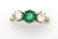 Antique Diamond & Natural Emerald 3 Stone Ring Comprise