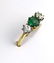 Antique Diamond & Natural Emerald 3 Stone Ring Comprise - 3