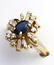 Vintage 14k Gold Natural Sapphire & Diamond Ladies Cock - 2