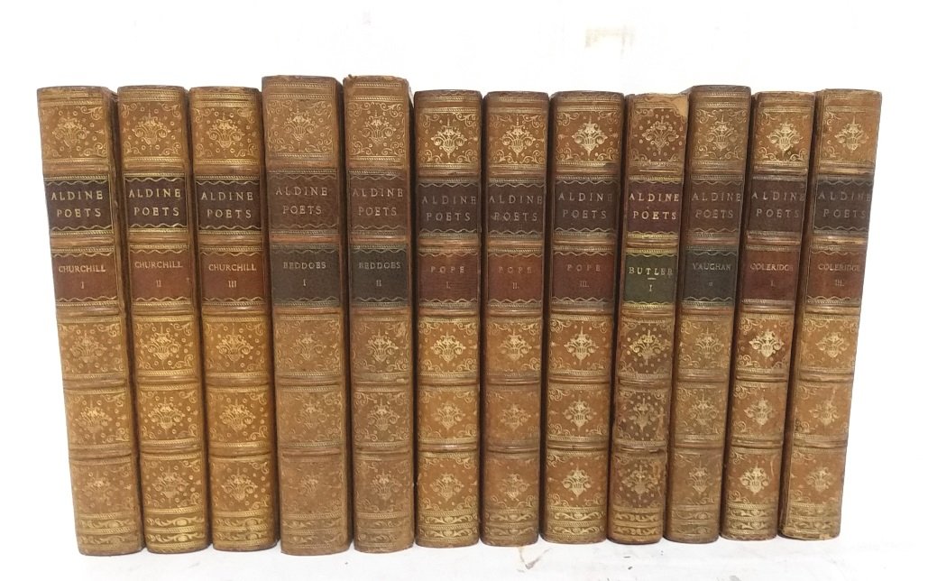 Antique Leather Collection of 12 Aldine Poets Books (1 of 2)