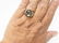 Vintage 14k White Gold Mens LG Black Star Sapphire Ring - 8