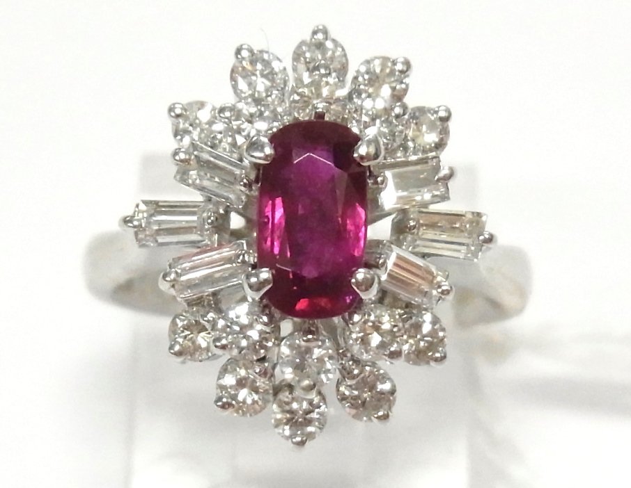 1950s Natural 1ct Ruby 1.40ctw Diamond 14k Gold Ring (1 of 9)