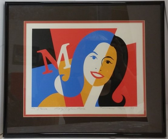 John Pirman Mary Tyler Moore Modernist Color Lithograph (1 of 6)