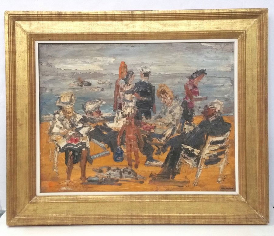 Large Vintage Paul Maas Petit Port Bleu Oil Painting (1 of 10)