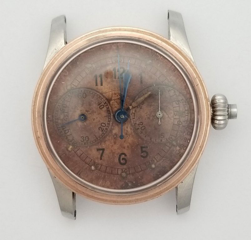 Very Rare Rose Gold & Steel Monopusher One Button Chron (1 of 7)