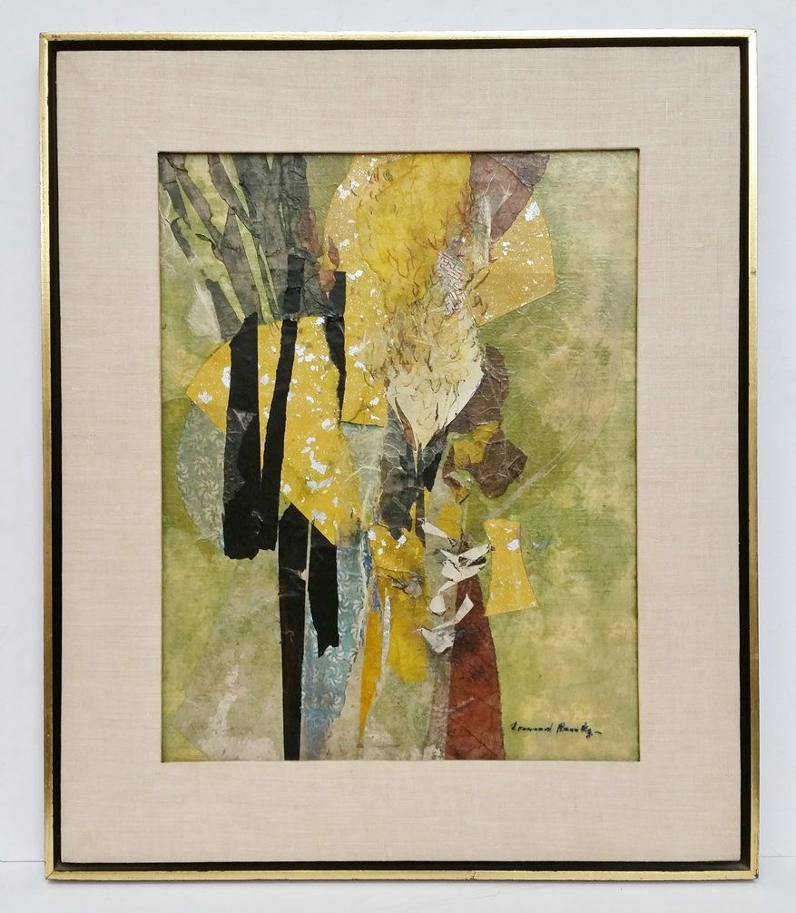 Vintage Leonard Brooks Abstract Painting Green Park Sig (1 of 7)