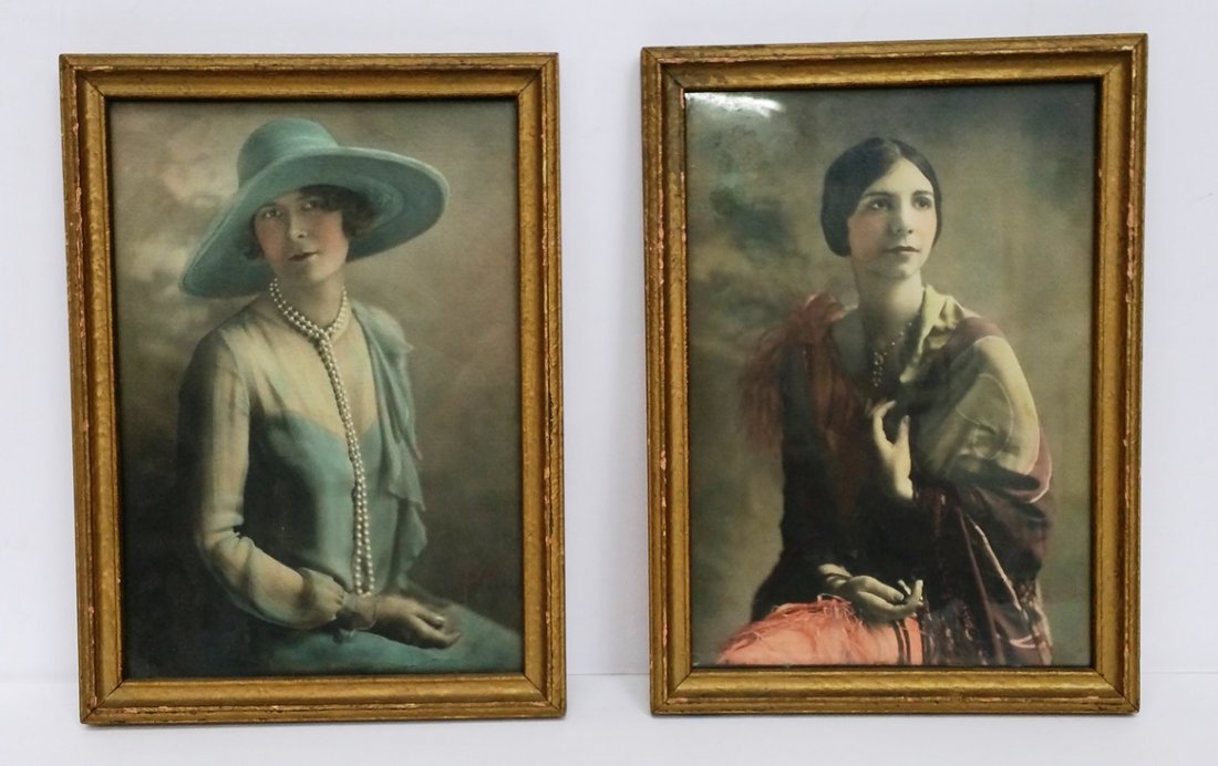 Coleman Portrait Pair Of Edwardian Ladies Hand Colored: Title: Coleman Portrait Pair Of Edwardian Ladies Hand Colored PhotosDescribed By:Nikki CNX 1109Description:Lovely pair of portraits of Edwardian style ladies. These photos are hand colored giving a sl